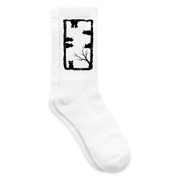 Cat Lover Gothic Art - Tennis socks - white - Right
