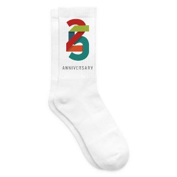 25 Years – Modern Anniversary Design - Tennis socks - white - Right