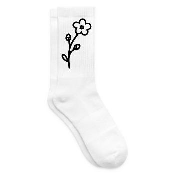Flower 3 - Tennis socks - white - Right