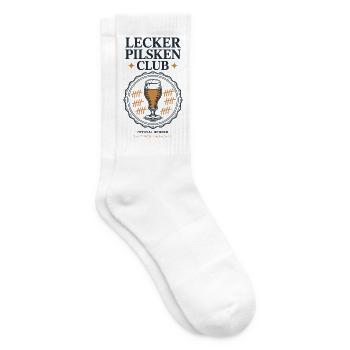 Bier Lecker Pilsken Club Ruhrpott Pils Bierchen - Tennissocken - Weiß - Rechts