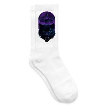 Das Design der violetten Mond der vier dunklen Kreaturen des Biests - Tennissocken - Weiß - Rechts