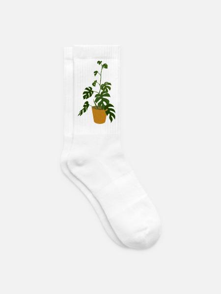 Monstera Deliciosa - Tennissocken - Weiß