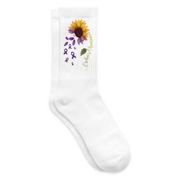 Crohns-Bewusstsein – IBD-Kämpfer Crohns-Krieger - Tennissocken - Weiß - Rechts