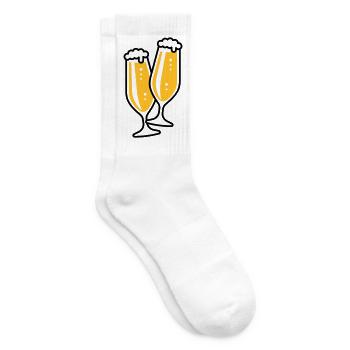 2 Pilsgläser Stoßen An (Bier Pils Schlank / 2C) - Tennissocken - Weiß - Rechts