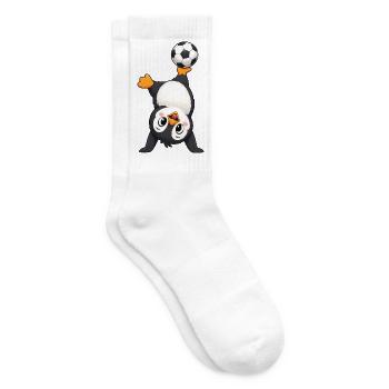 Pinguin Fußball Handstand Ball Balance Cartoon - Tennissocken - Weiß - Rechts