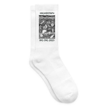 Big Dig 2025 Doodle Schwarzweiß - Tennissocken - Weiß - Rechts