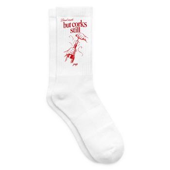Weinliebhaber tot innerlich, aber Korken knacken immer noch - Tennissocken - Weiß - Rechts