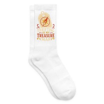 Thrifting Is My Treasure Map - Tennissocken - Weiß - Rechts