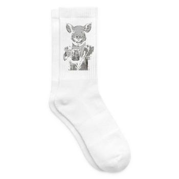 Schwein jubelt im Anzug - Tennissocken - Weiß - Rechts