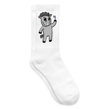 Esel Zähne putzen - Tennissocken - Weiß - Rechts