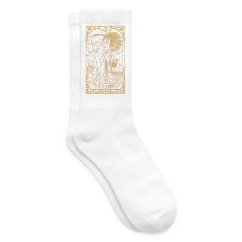 Tarotkarte XIII – Der Sensenmann mit Laterne - Tennissocken - Weiß - Rechts