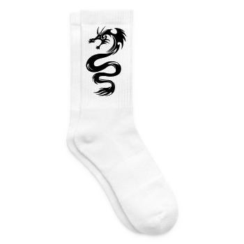 Drache - Tennissocken - Weiß - Rechts