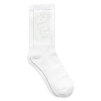 Weißer Drachen Silhouette - Tennissocken - Weiß - Rechts