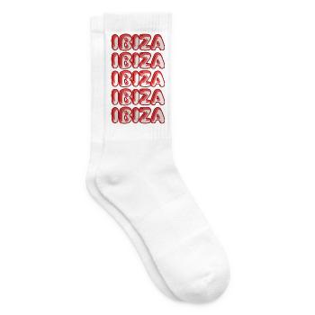Geschenk für Ibiza - Tennissocken - Weiß - Rechts