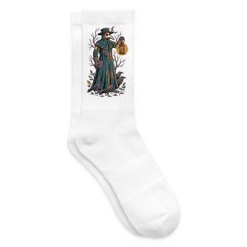 Der Pestdoktor mit der Laterne - Tennissocken - Weiß - Rechts