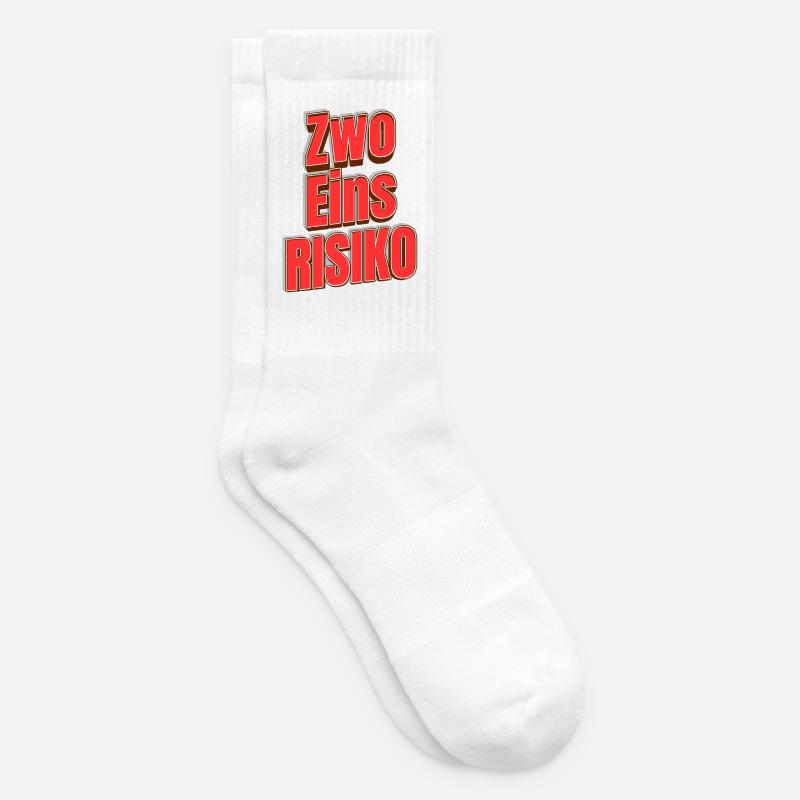 Zwo Eins Risiko Großbuchstaben Typo - Tennissocken - Weiß