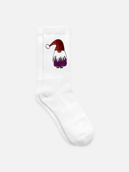 Kreativer Weihnachtsgnom mit farbverfremdetem Hut - Tennissocken - Weiß