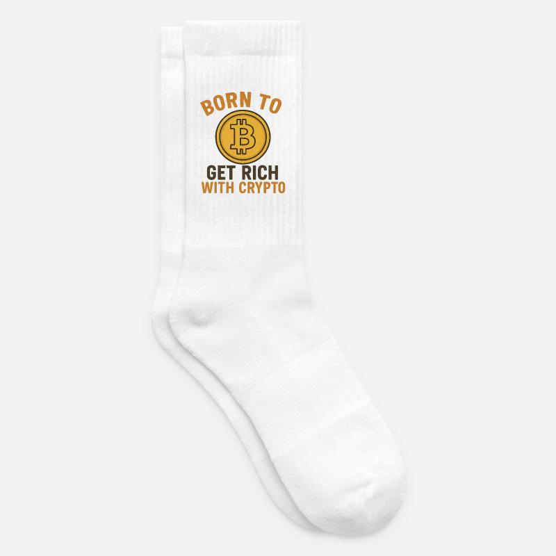 Get Rich with Crypto - Tennissocken - Weiß