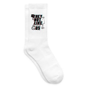 Ils ne nous aiment pas Typographie de rue - Chaussettes de tennis - blanc - Droite