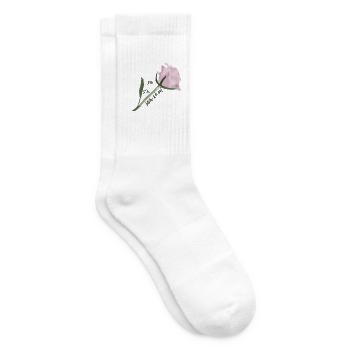 Rosen-Aquarell: zarte Blüte - Tennissocken - Weiß - Rechts