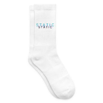 Static – Minimalist Glitch Typography Design - Tennis socks - white - Right