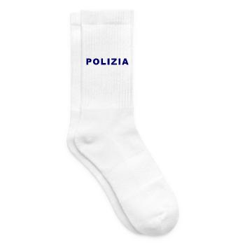 Police On – Lustiges T-Shirt mit Textmotiv - Tennissocken - Weiß - Rechts