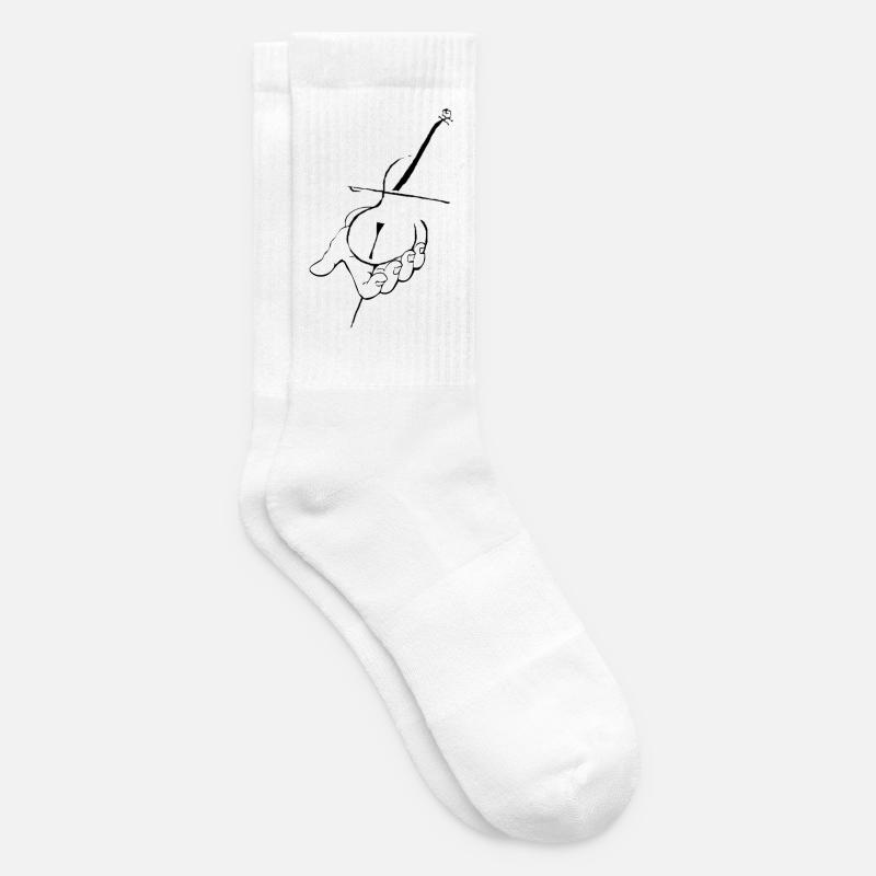 Violoncelle à la main - Chaussettes de tennis - blanc