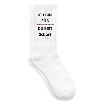 Schuss Wahnsinn Neon Pink - Tennissocken - Weiß - Rechts
