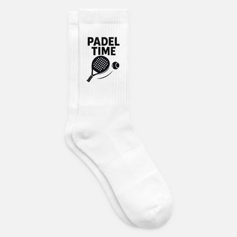 Temps de Padel – Graphismes Paddle & Ball - Chaussettes de tennis - blanc