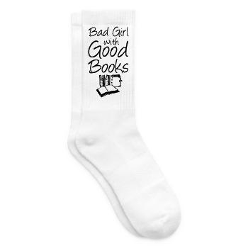 Livres Livres Lecture de livres Cadeau de lecteur Dire - Chaussettes de tennis - blanc - Droite