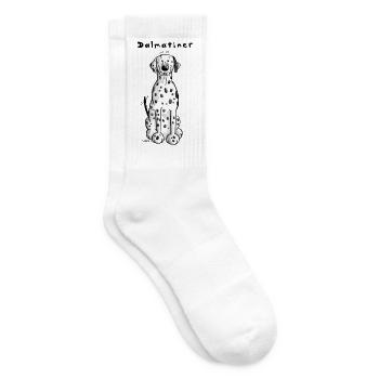 Knuffiger Dalmatiner - Tennissocken - Weiß - Rechts