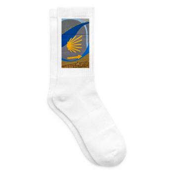 Goldene Strahlen auf urbanem Bogen - Tennissocken - Weiß - Rechts