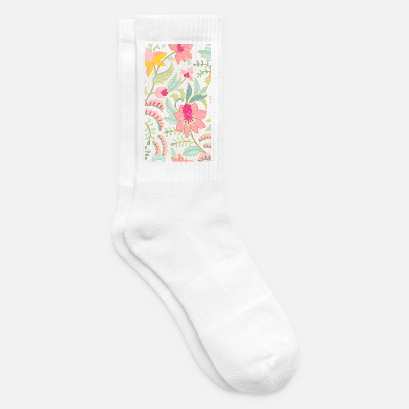 Fleurs - Chaussettes de tennis - blanc