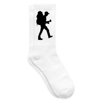 Silhouette de randonneur - Chaussettes de tennis - blanc - Droite