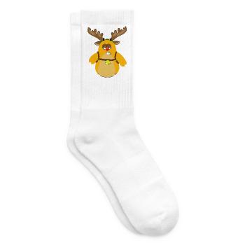 Rentier war aus / X mas / Weihnachten - Tennissocken - Weiß - Rechts