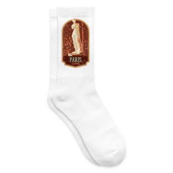 Badge retro, Paris France est ma ville natale - Chaussettes de tennis - blanc - Droite