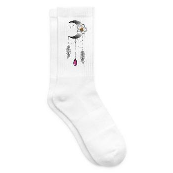 Mondorchidee Feder und Perle Typ Traumfänger - Tennissocken - Weiß - Rechts