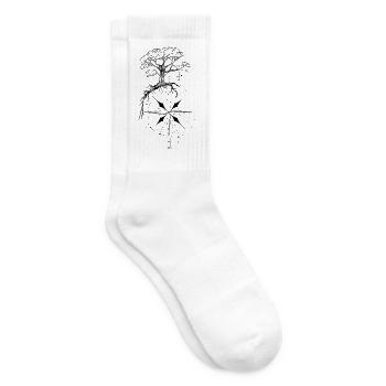 Arbre de vie géométrique rose des vents - Chaussettes de tennis - blanc - Droite