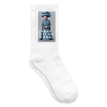 King Charles first day of work - Tennis socks - white - Right