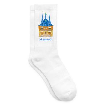Wernigerode, town hall, half-timbered house East Germany - Tennis socks - white - Right