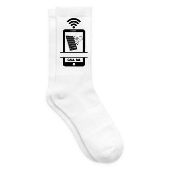 Rufen Sie mich an Telefon Solarpanel Installer - Tennissocken - Weiß - Rechts