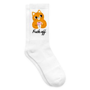 Chat agacé - Chaussettes de tennis - blanc - Droite