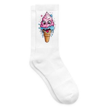 Verspieltes Eistopping-Motiv für Kinder - Tennissocken - Weiß - Rechts