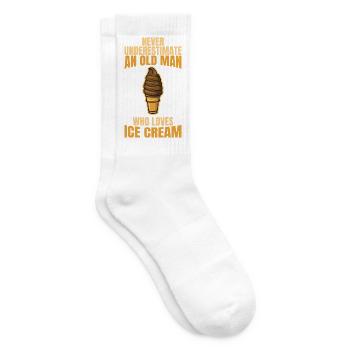 Unterschätze nie alte Eiscreme Liebhaber - Tennissocken - Weiß - Rechts