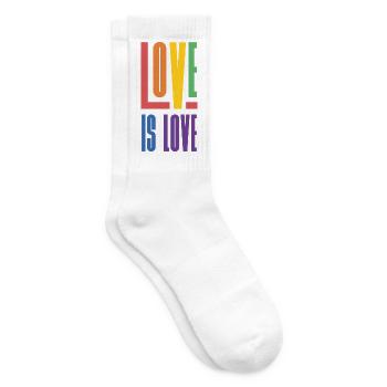 LGBTQ Pride Month - Love is Love - Tennis socks - white - Right