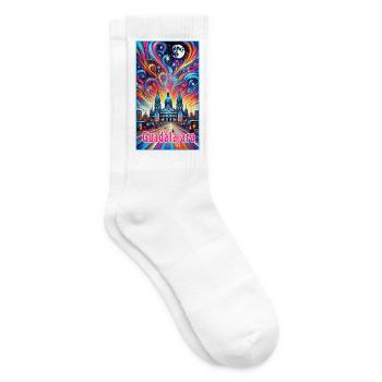 Guadalajara Mexico colorful design - Tennis socks - white - Right