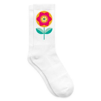 Cute Colorful Flower - Tennis socks - white - Right