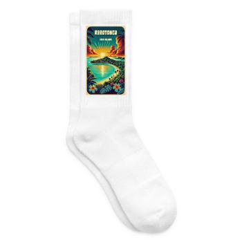 Parotonga Cook Islands Vintage Sonne - Tennissocken - Weiß - Rechts
