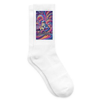 Belgrad Serbien Panorama Design - Tennissocken - Weiß - Rechts