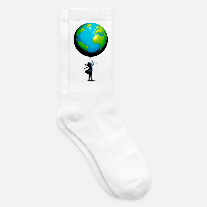 Planète Terre - Chaussettes de tennis - blanc